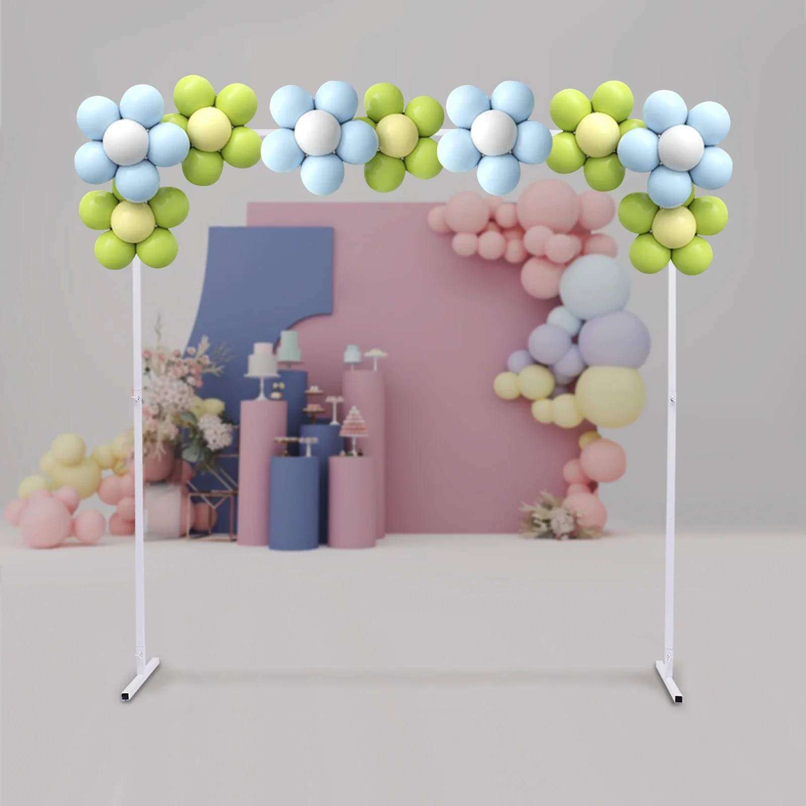 2*2m Wedding Arch Stand Gold Square Metal Balloon Backdrop Frame Bridal Party Banquet Event Flower Balloon Display Stand