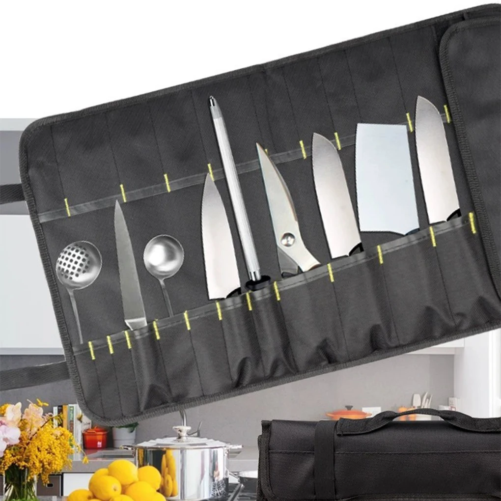 Cloth Chef Knife Bag Portable Tool Storage For Culinary Enthusiasts Made With 600D Oxford Cloth red