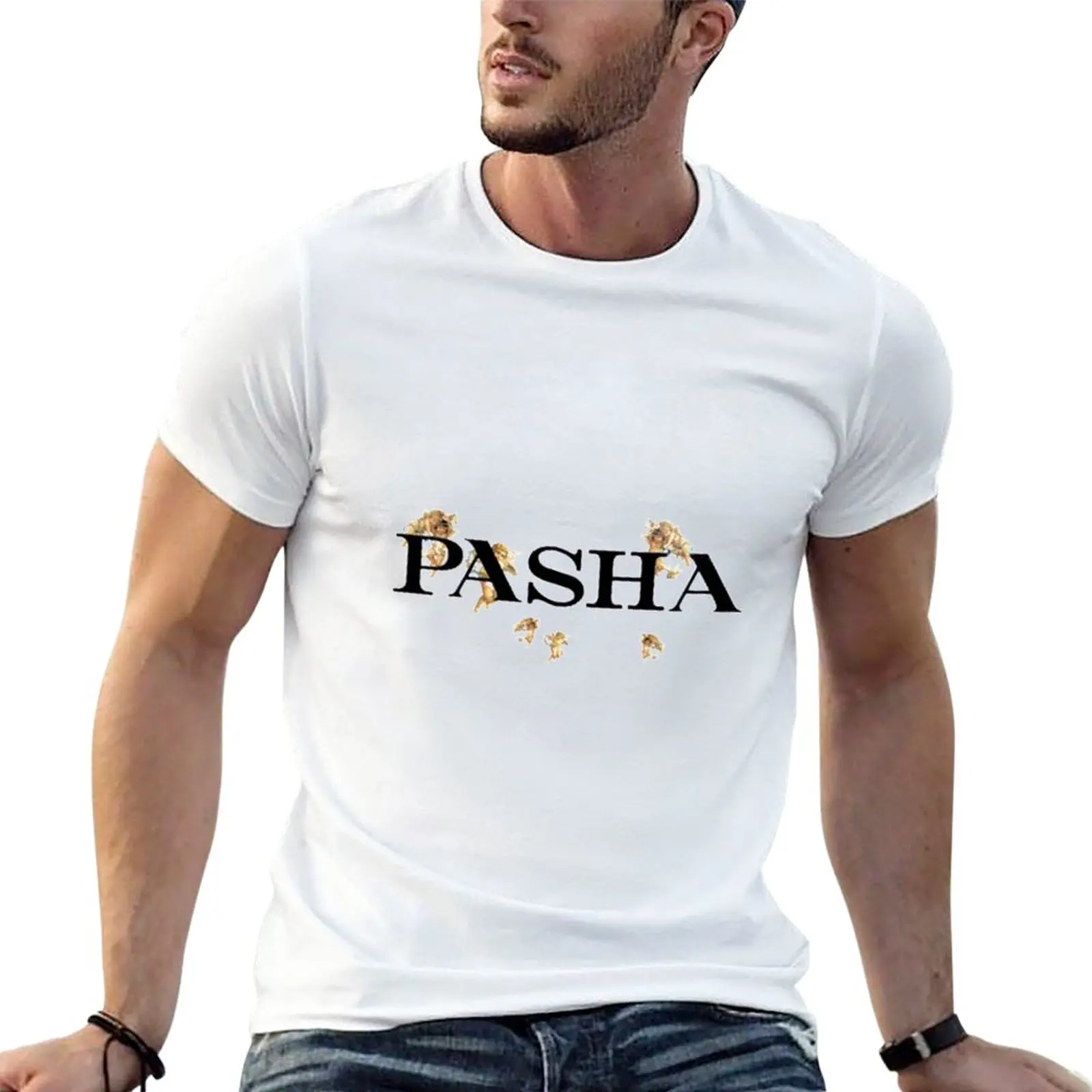 

Pashanim Logo T-Shirt Short sleeve tee plus size tops anime clothes graphics t shirt mens vintage t shirts