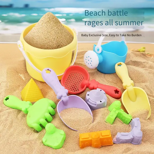 Baby Digging Sand Playing with Sand Playing with Water, Hourglass Large Shovel Durable Beach Bucket, Small Tool Beach Toy Set 4