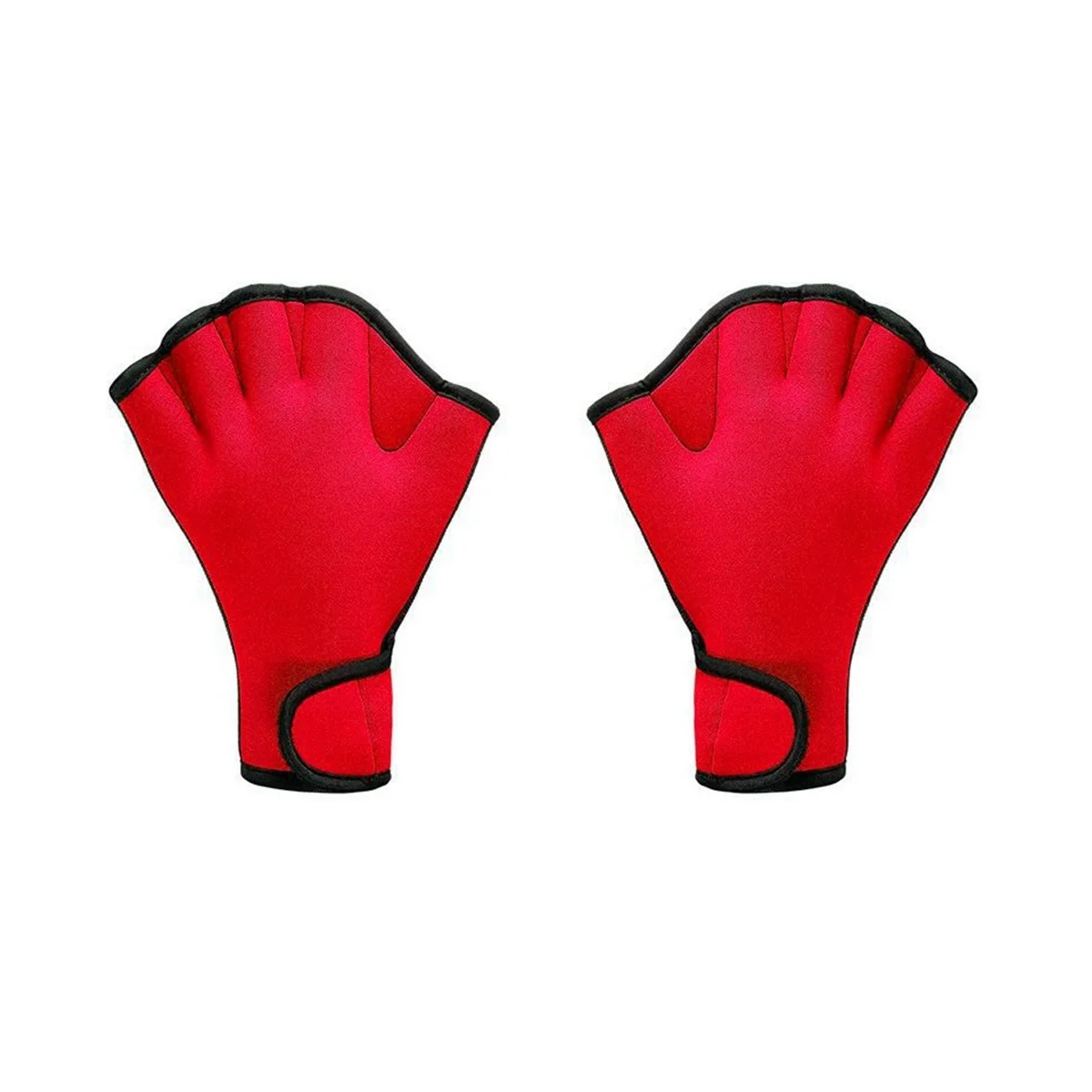 

Swimming Training, Diving Equipment, Anti- Semi-Fingered Gloves for Adults and Children Swimming Training,Red+M
