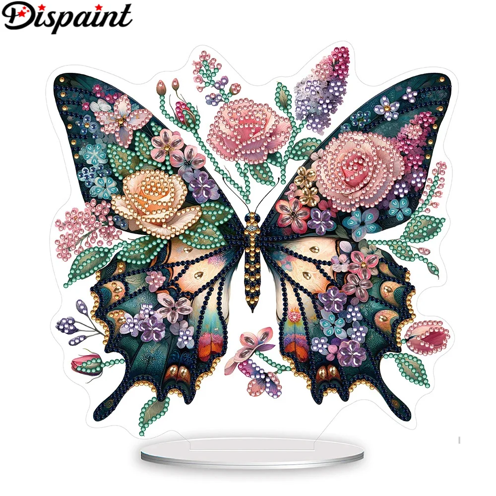 

Dispaint 5D DIY Diamond Painting Special Shape Drill Desk Ornament Animal Butterfly Embroidery Rhinestone Home Tabletop Decor Gi