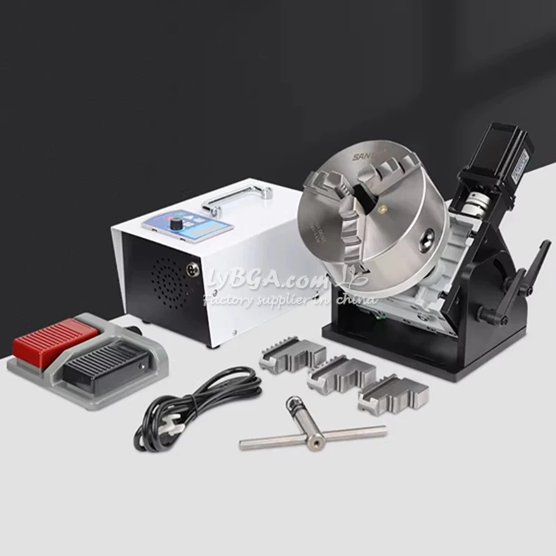 LY CNC 정밀 분할헤드 원형 심 용접 회전식 자동 속도 제어 옵션 80mm/100mm/125mm/160mm 3조 척