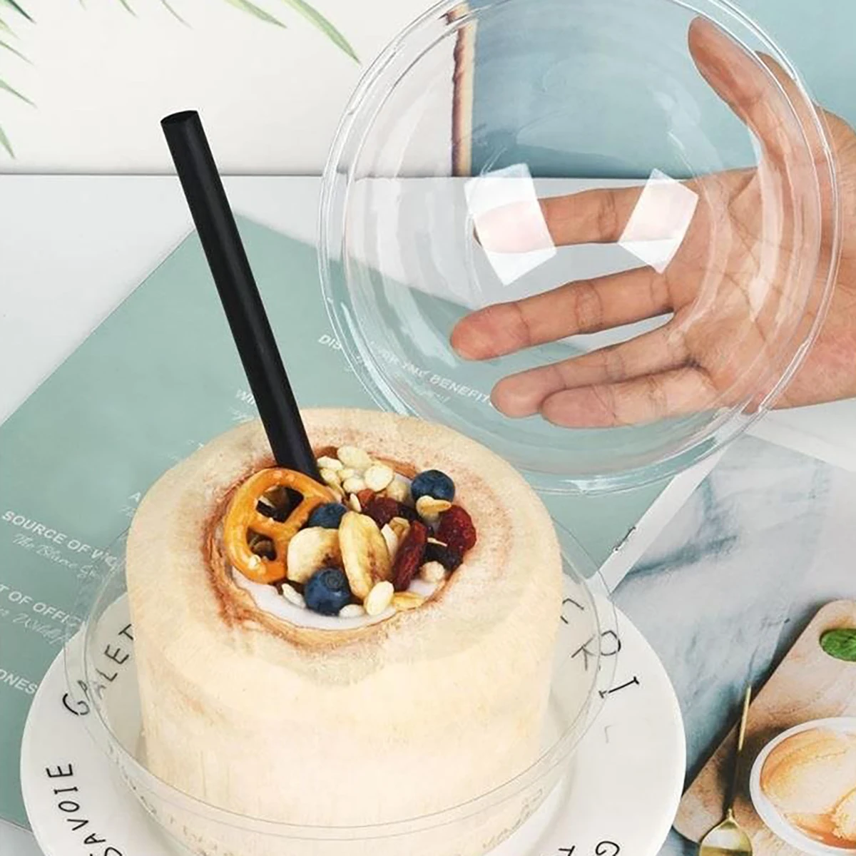 10PCS-cake packing box crystal mousse ball dessert creative baking cake box