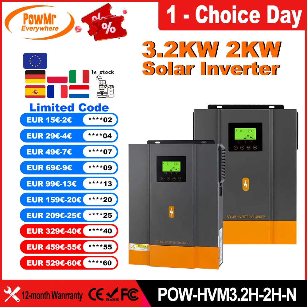 SUNBGRPYE Onduleur Solaire Hybride (1,0-10,2KW), Onduleur