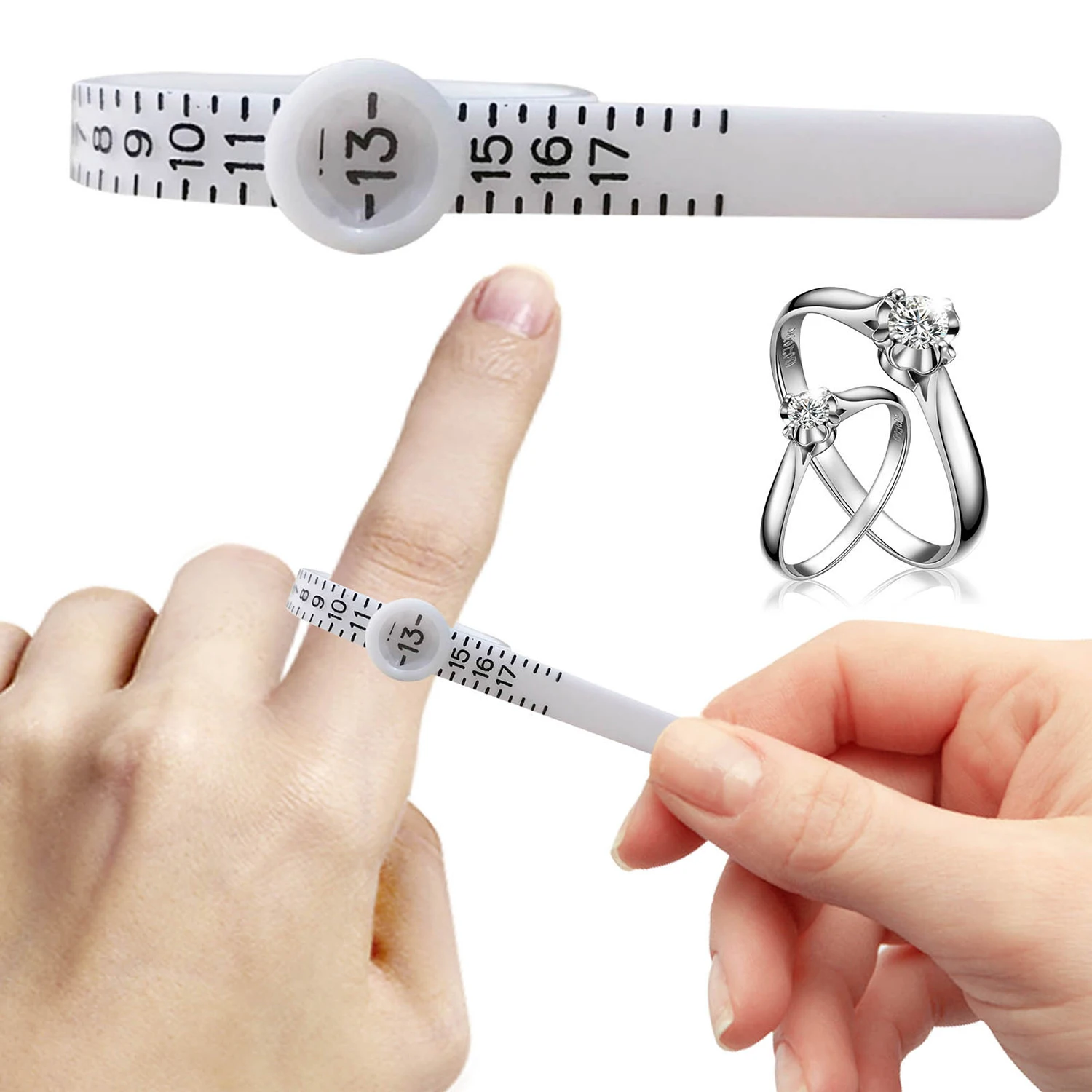 Ring Sizer Ring Ruler Measurer Finger Coil Sizing Tool UK US Size Measurements