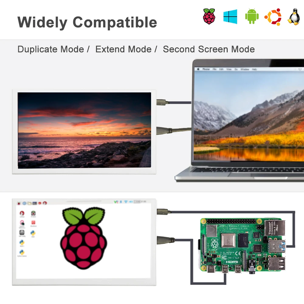 LESOWN  LCD  HDMI 1024x600 IPS ȭƮ ̵ ũ ޴ ÷, Aida64 Ʈ PC ȣȯ , 7 ġ ġũ