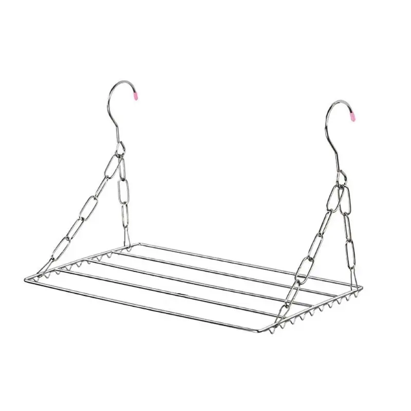 2025 New Balcony Folding Shoe Drying Rack Clothes Airer Stainless Steel Laundry Underwear 4