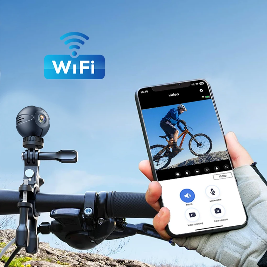 스포츠 액션 카메라 무선 홈 모니터, 핫스팟 내장 보안 보호 원격 모니터