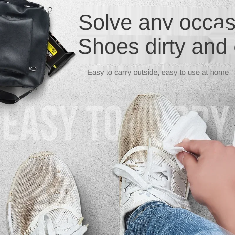 12/30/80Pcs/Bag Disposable Shoe Wipes Small White Shoe Artifact Cleaning Tools Care Shoes Useful Fast Scrubbing Quick Clean Wipe 4
