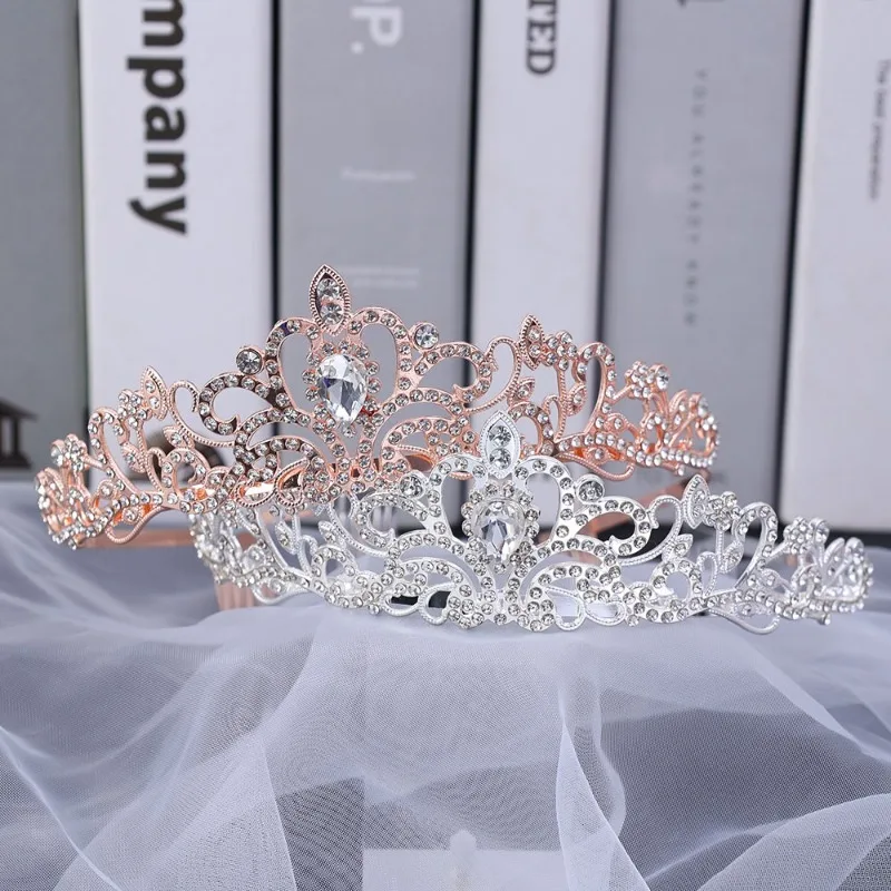 Crystal Crown Tiara Bridal Hair Accessories for Women Girls Princess Rhinestone Crowns Hair Jewelry Gift Wedding Hair Headpieces