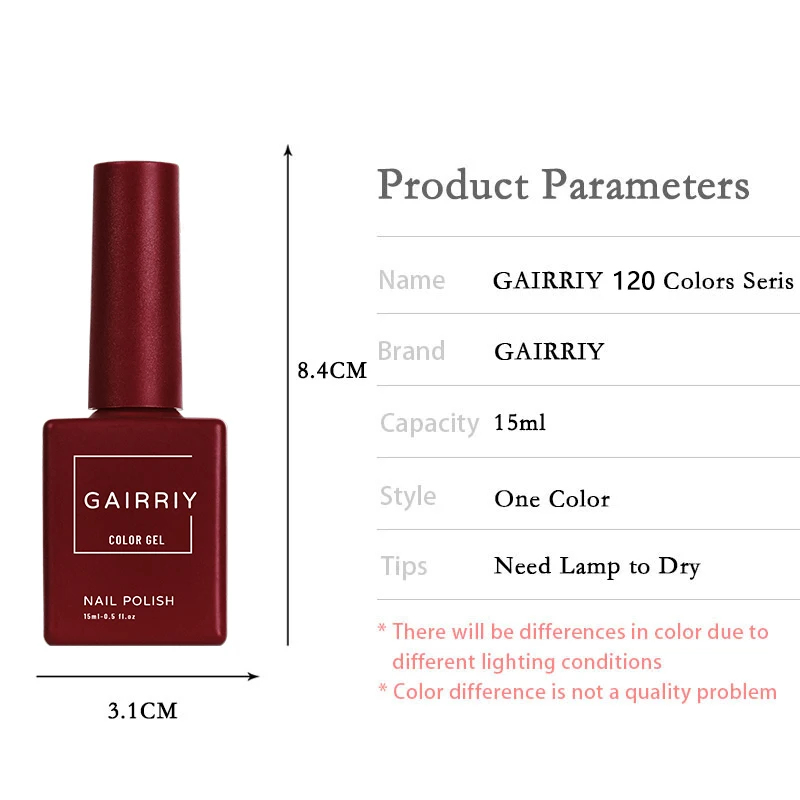 Gairriy Gel Nails Polish 120 Color UV Permanent Seedling Varnish Hybrid 15ml Semi-permanent Nail Art Salon Glitter Free Shipping 6