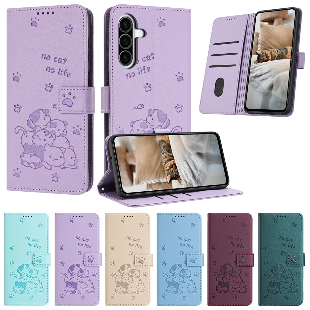 Curte Cat Leather Wallet Phone Cover Case