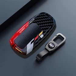 ABS Car Key Case Cover - Premium Car Key Protector Shell and Fob Accessory (Carbon Red set1)
