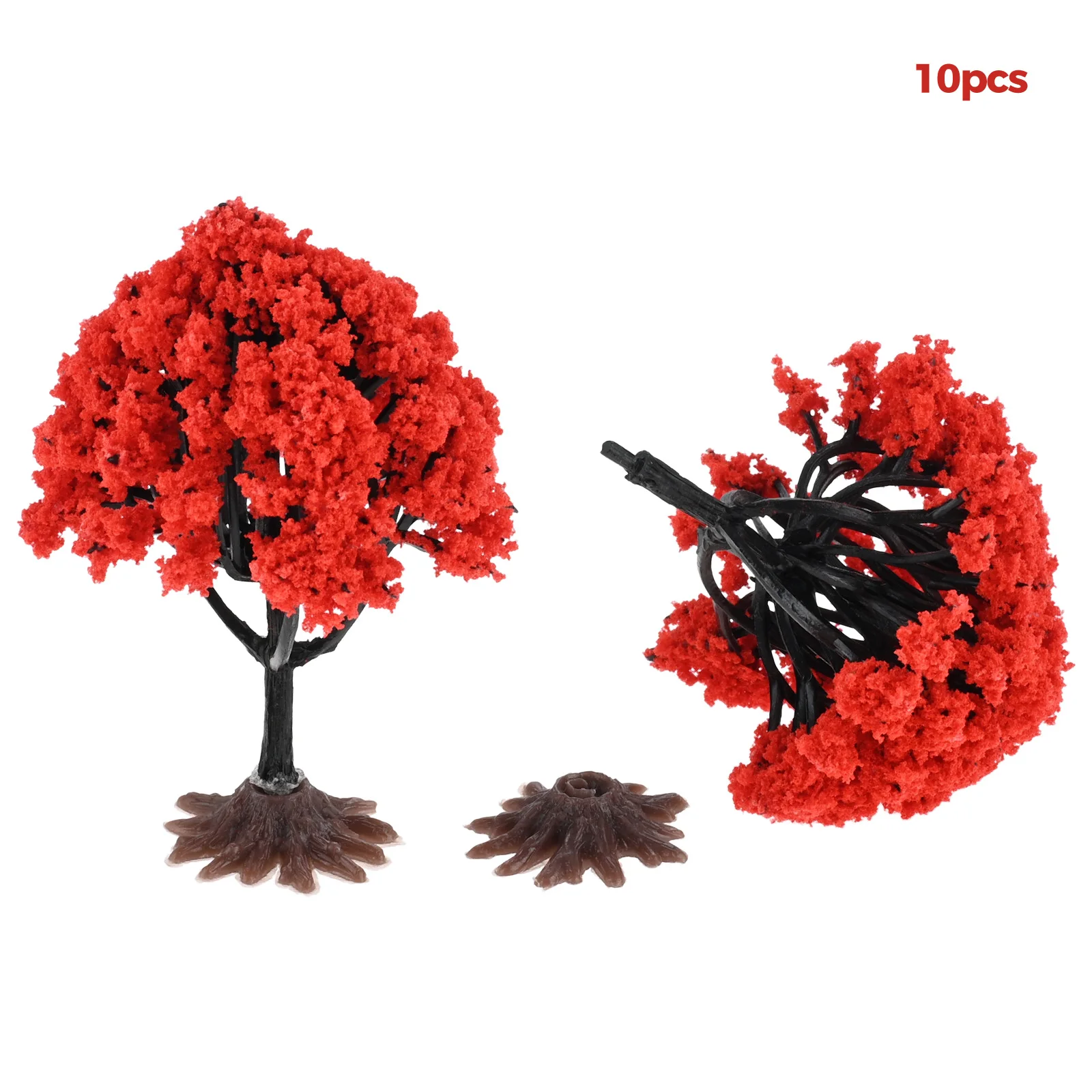 

10 шт., 6 см, красные цветы, модель дерева, поезд, искусственное дерево, железнодорожный пейзаж, украшение, здание, ландшафт, аксессуары