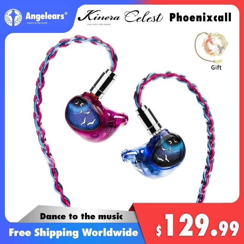 

Kinera Celest Phoenixcall In-Ear Earphone 1DD+2BA+2 Flat Panel Driver Monitor 5 Hybrid Drivers IEM 0.78 2pin Plug Cable Earphone