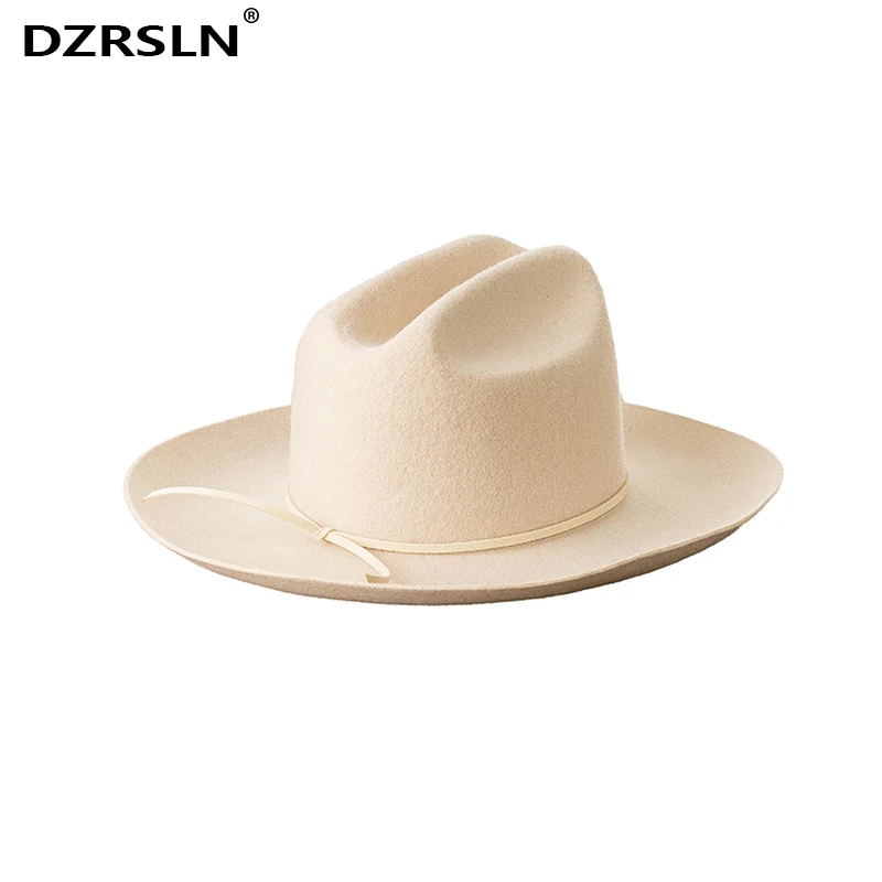 

Autumn And Winter New Brand Fedora Hat For Women Wool Classical Wide Brim Luxury Desiget Jazz Hat Warm Wedding Hats