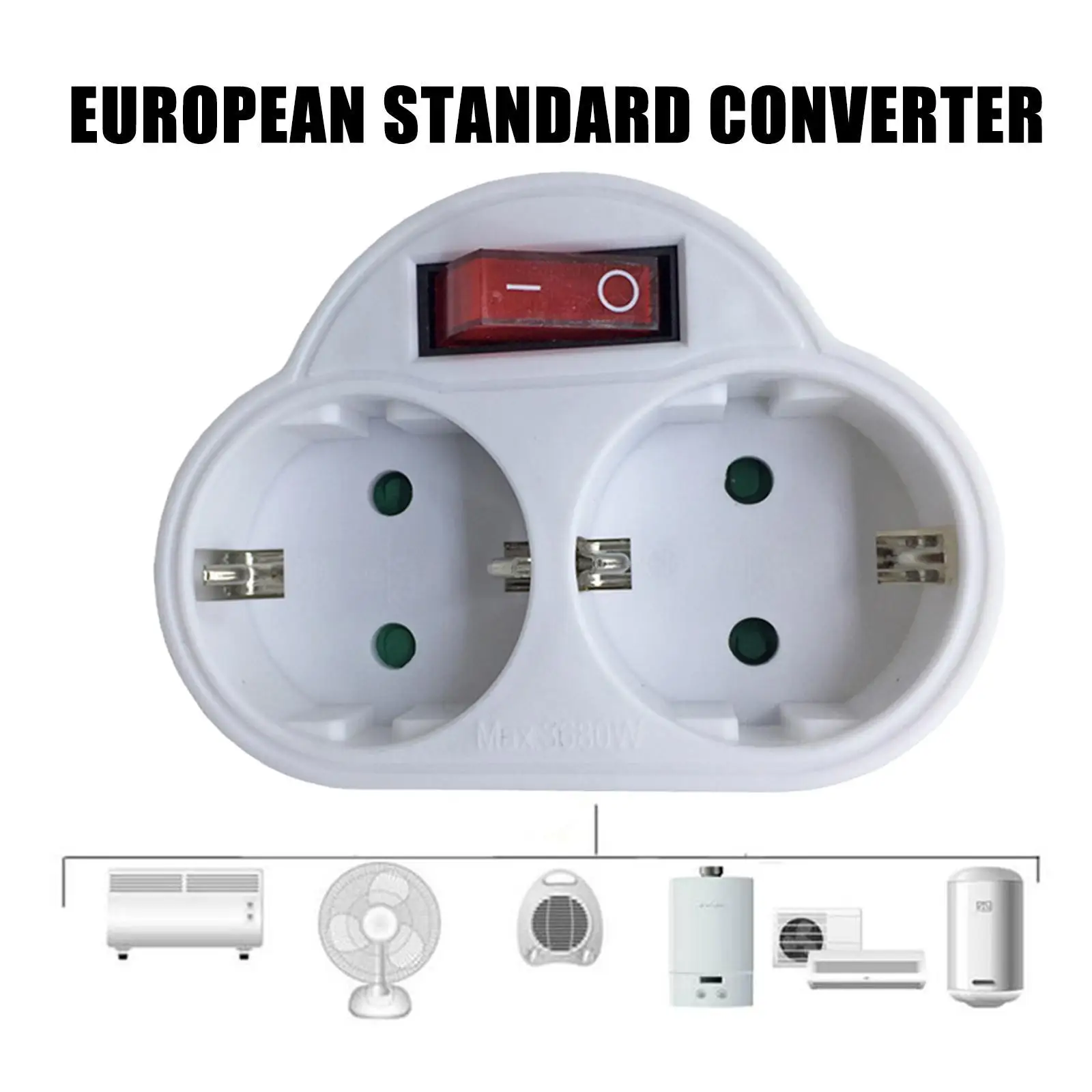 Durable EU Standard Multiple Plug 250V 16A Double Socket Conversion