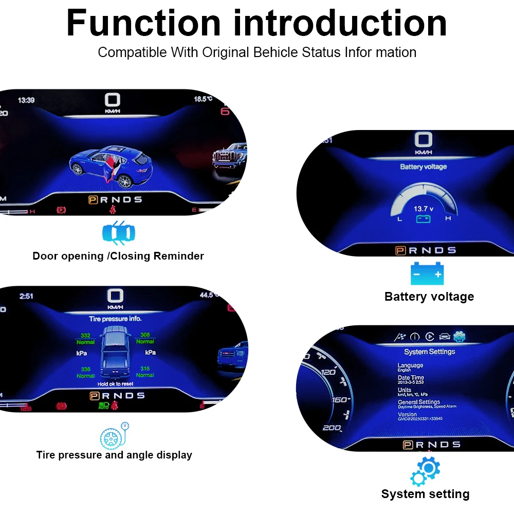 Panel de Instrumentos Digital de 12.3 Pulgadas para Chevrolet Silverado 2014-2020 GMC Sierra, Panel de Instrumentos para Automóvil/CarPlay Inalámbrico 5