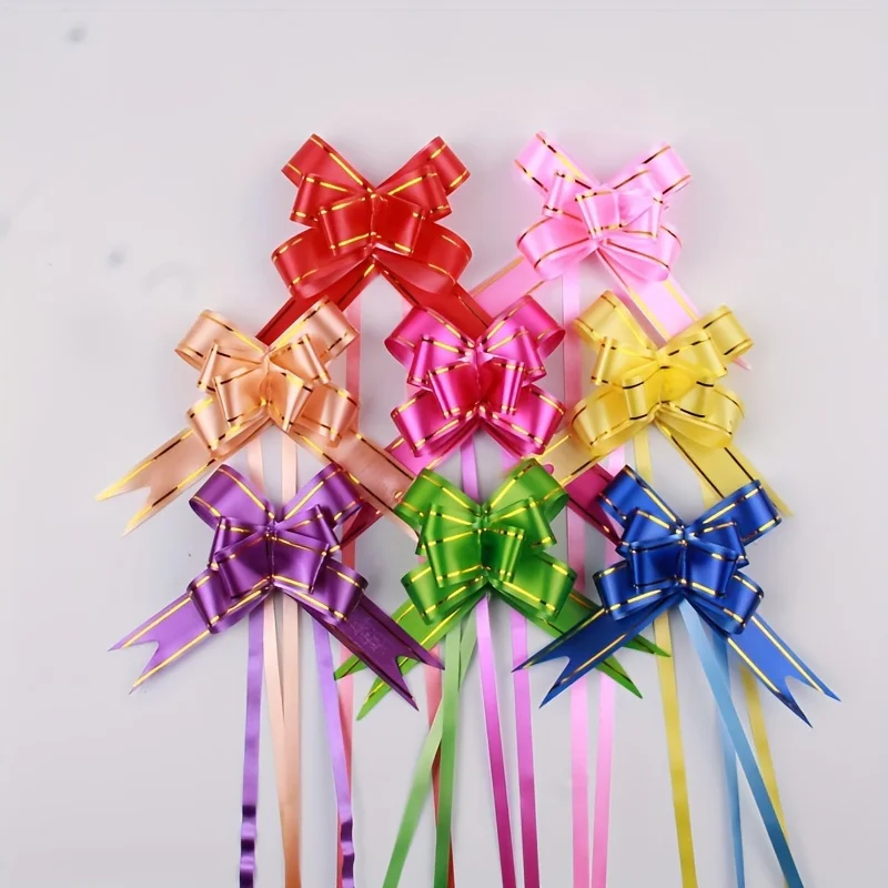 100 Stück Party, Hochzeit, Weihnachtsbaum, zum Aufhängen, verziert, Schleife, Tasche, Geschenkverpackung und Dekoration, Schleife, Knotenband, Schmetterling, Zugschleife