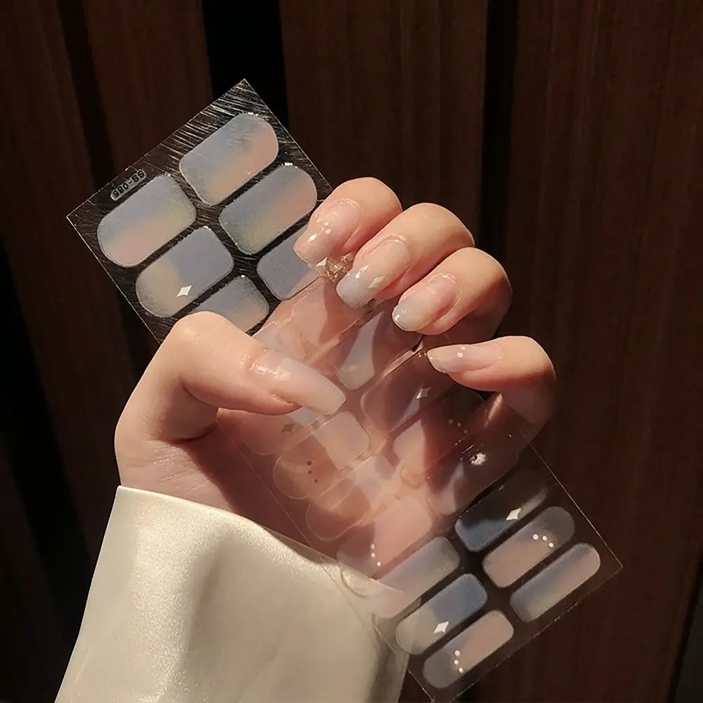 

22Strips Gel Nail Stickers Easy To Removal Semi Cured Full Cover Nail Art Stickers Floristic Nail Patch DIY Nail Art Making