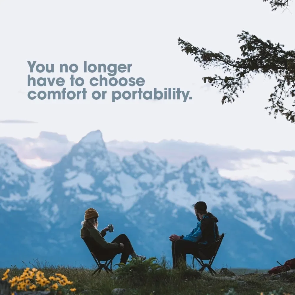 NEW-Portable Chair Version 1.0 - Lightweight Folding Chair for Camping Supports 300 Lbs  Perfect for Outdoor Adventures  Black