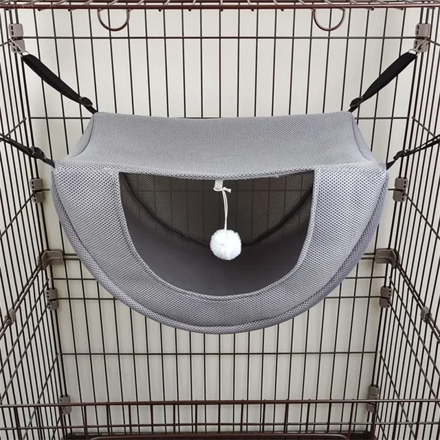 Cat Hammock Pet Cage Hanging Bed Breathable Mesh Cozy Kitten Hamster Sleeping House For Small Animal Guinea Pig Machine Washable 3