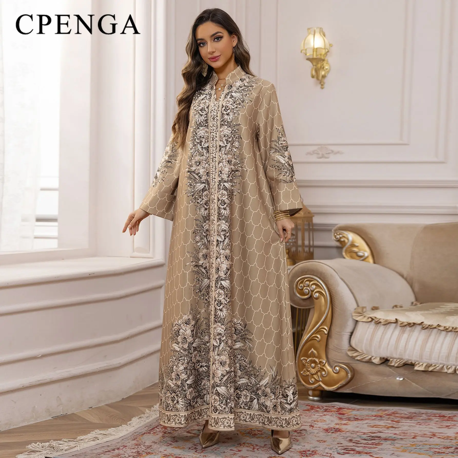 Ramadan luxury Dubai abaya dress Eid Al-Rabiah Muslim woman gown stunning Islamic party jalabiya new clothes in Turkey kaftan cloa...