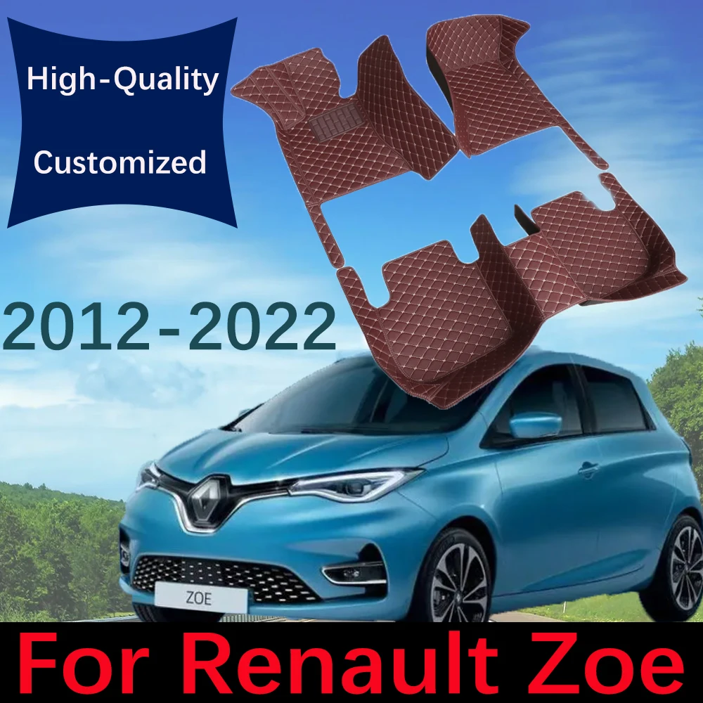 Custom Leather Car Floor Mats For Renault Zoe E Tech Electric 20122022 Automobile Carpet Rugs