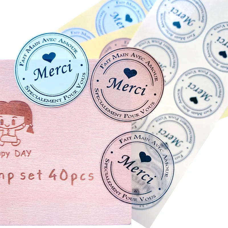 Thank You Stickers Labels Seals Stickers Round 35mm Kraft Black Labels for gift package 100pcs self adhesive stickers paper stickers adhesive stickers decorative labels stickers packaging stickers kraft paper stickers thank you stickers