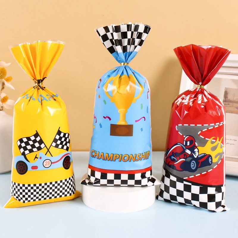 25/50pcs Racing Car Theme Gift Bags, Race Car Party Supplies for