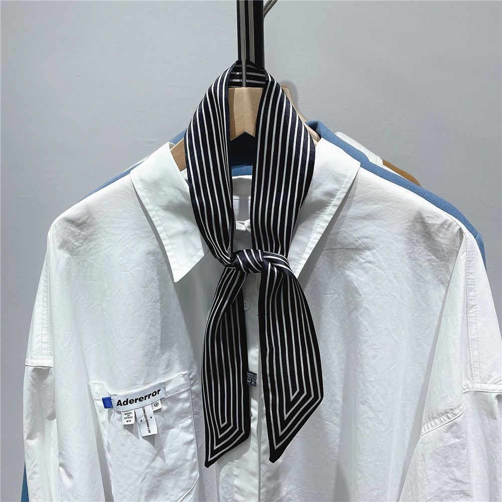 2023 neue Frauen Schal Luxus Marke Silk Schal Mode Stirnband Foulard Gestreiften Dünne Haar Tasche Schals Design Halstuch – Detail 17