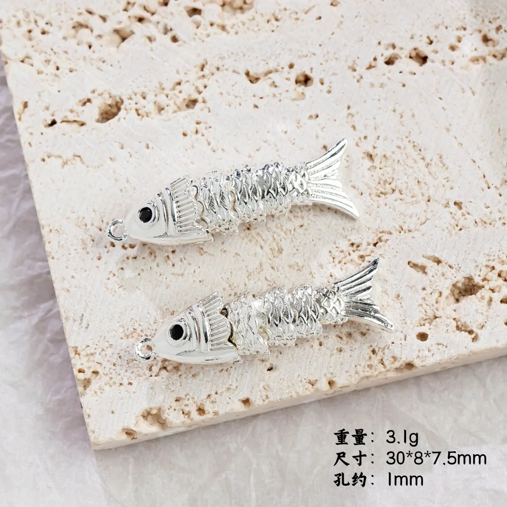 Copper Plated Gold Fish Pendant for DIY Handmade Jewelry with Electroplated Color Retention