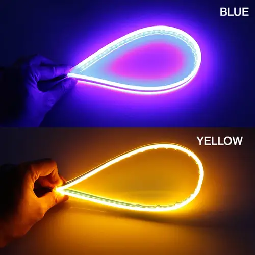 2Pcs 12V Led Guide Strip Headlight for Car Daytime Running Lights Turn Signal Bulb DRL Sequential Switchback 30cm/45cm/60cm - Image 9