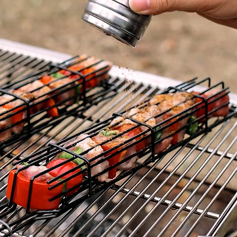 Non-Stick Welded Barbecue Grill Basket Stainless Steel Easily Cleaned Barbecue Net For Meat And Vegetable Accessories