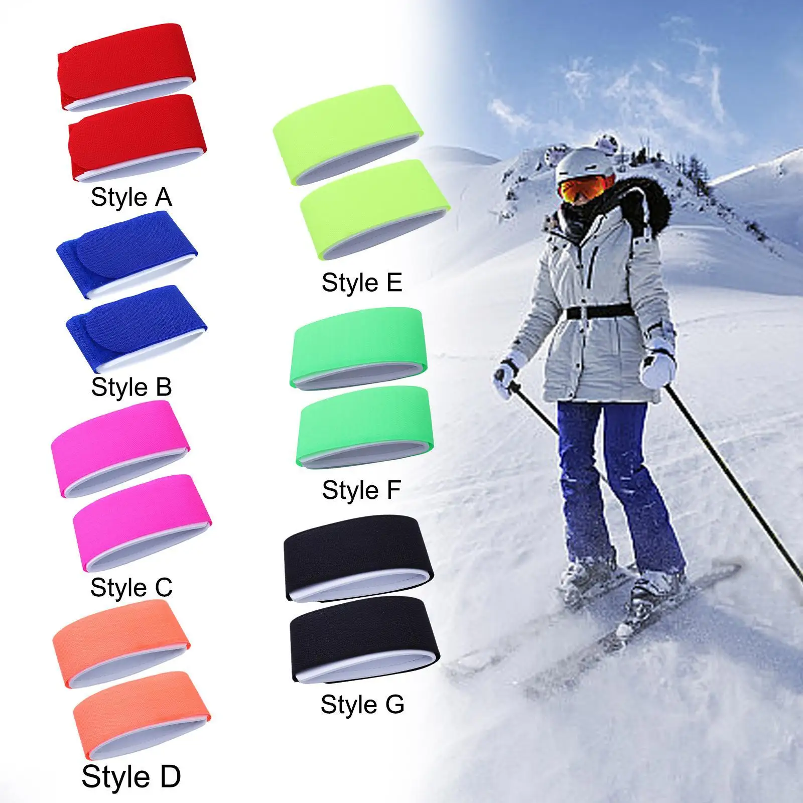 2x Ski Straps Ski Wraps Straps Ski Fastener Straps Transport Your Skis Multipurpose Ski Wraps Ties for Outdoor Ski Accessories 4