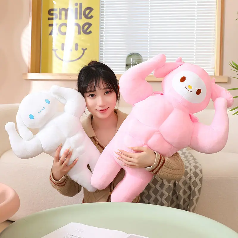 

Sanrio Kuromi Muscle Pudding Dog Plush Toy Doll Pillow Bed Baby Multifunction Pillow Cushion Dormitory Office, Bedroom Bedside