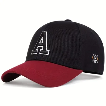 Unisex A Letter Side AR Embroidery Baseball Caps Spring And Autumn Outdoor Adjustable Casual Hats Sunscreen Hat 2