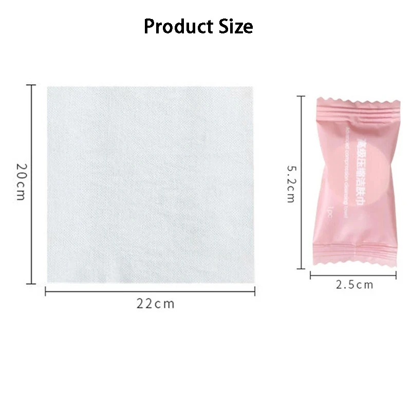 Travel Portable Compressed Face Towel Disposable Candy Cotton Thickened Washcloth Small Square Towel Tissues Make Up Tools