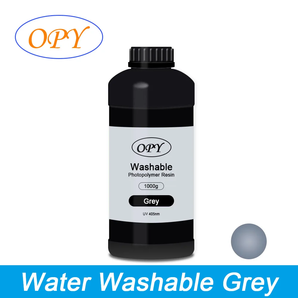 

Opy Water Washable Uv Resin 405Nm 1 Kg Liquid Lcd Dlp 3D Print Photopolymer Material White Black Grey Strong Uv-Curing Resin