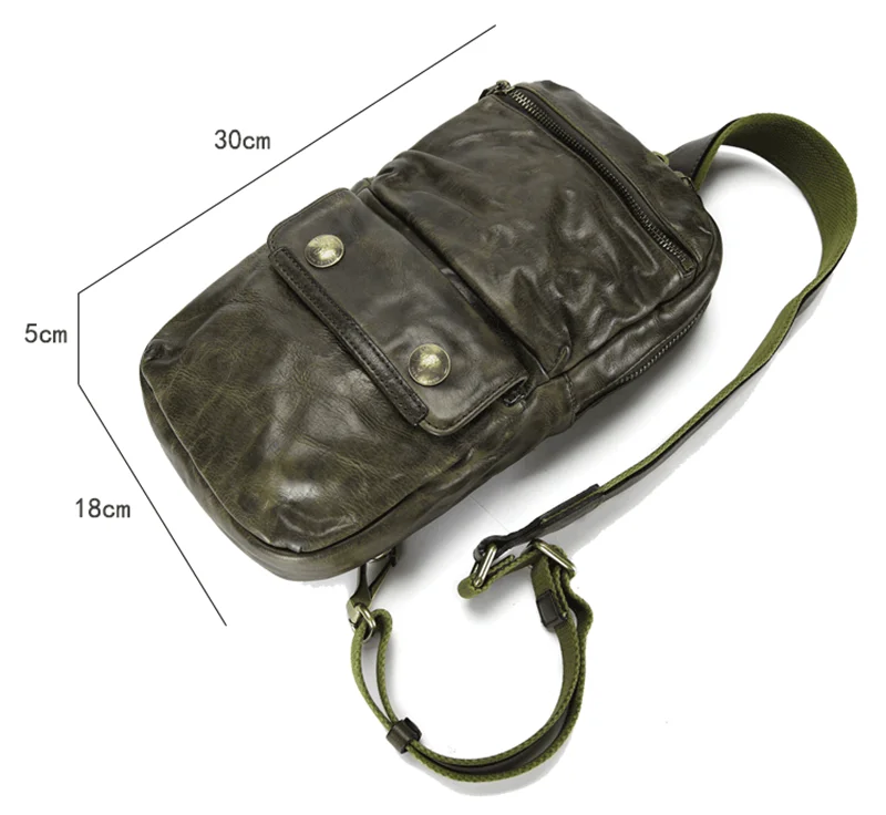 Retro luxury genuine leather men's chest bag casual fashion natural high-quality real cowhide outdoor daily trend crossbody bags