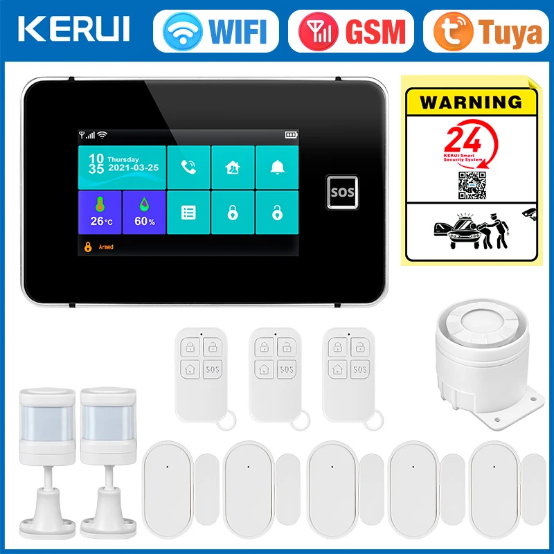 KERUI WIFI 2G GSM نظام إنذار 4.3 بوصة لوحة شاشة لم...