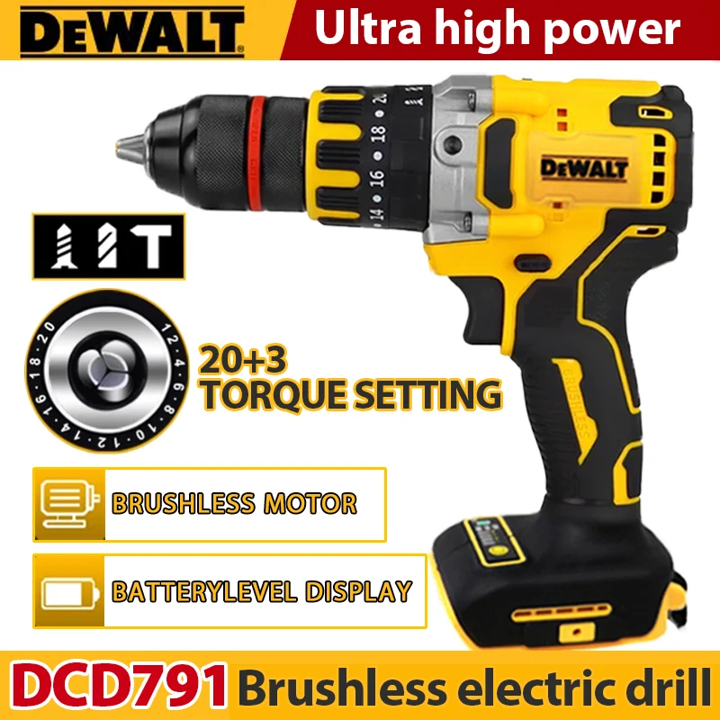 Dewalt Dcd791 Trapano Elettrico Senza Spazzole Cacciavite A Batteria 13Mm Mandrino Trapano A Percussione Wireless Con Utensile Elettrico A Batteria Ag