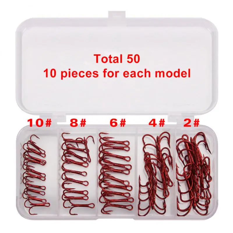 

Lure Hook Various Models Sharp Boxed High Quality With Barb Fishing Accessories Red Nickel Three Anchor Hook Set Boxed Bait Hook