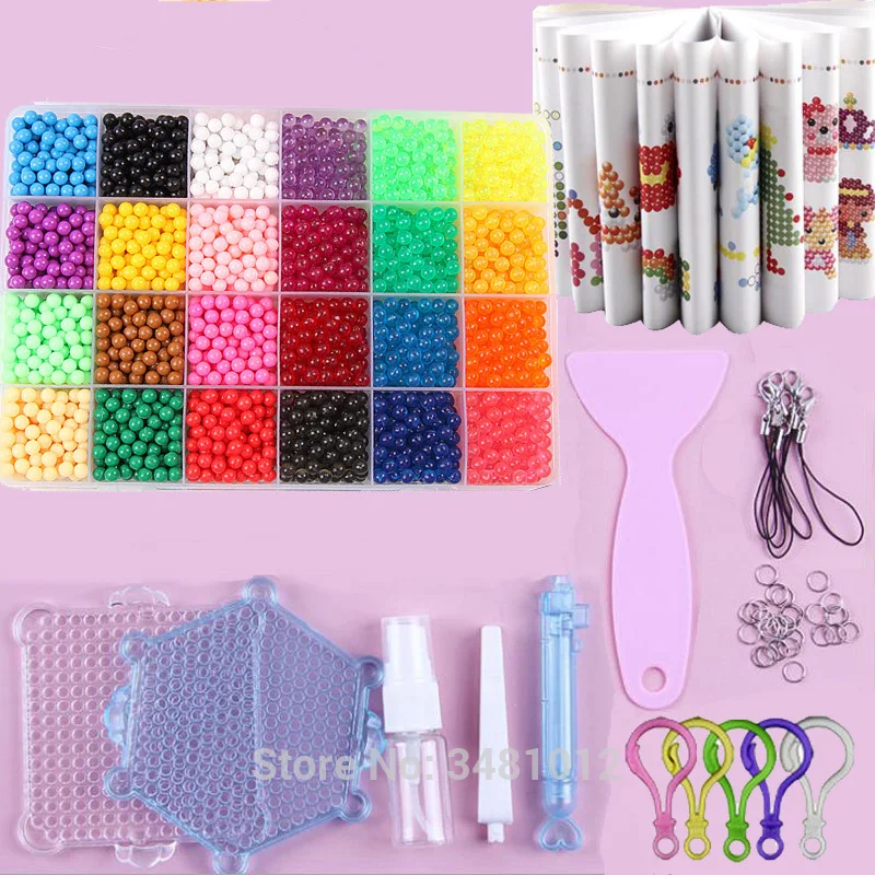 Aqua Beads DIY Set Perlen Tool Creativity Magic Water Pegboard Arts and Crafts for Kids Toys Girls Children Gift 5 7 10 | Игрушки и