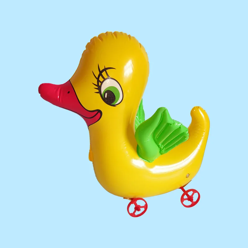 Children's Pull String Inflatable Toys Simulation Cat Duck Frog Airplane PVC Inflatable Toys Baby Toddlers Interactive