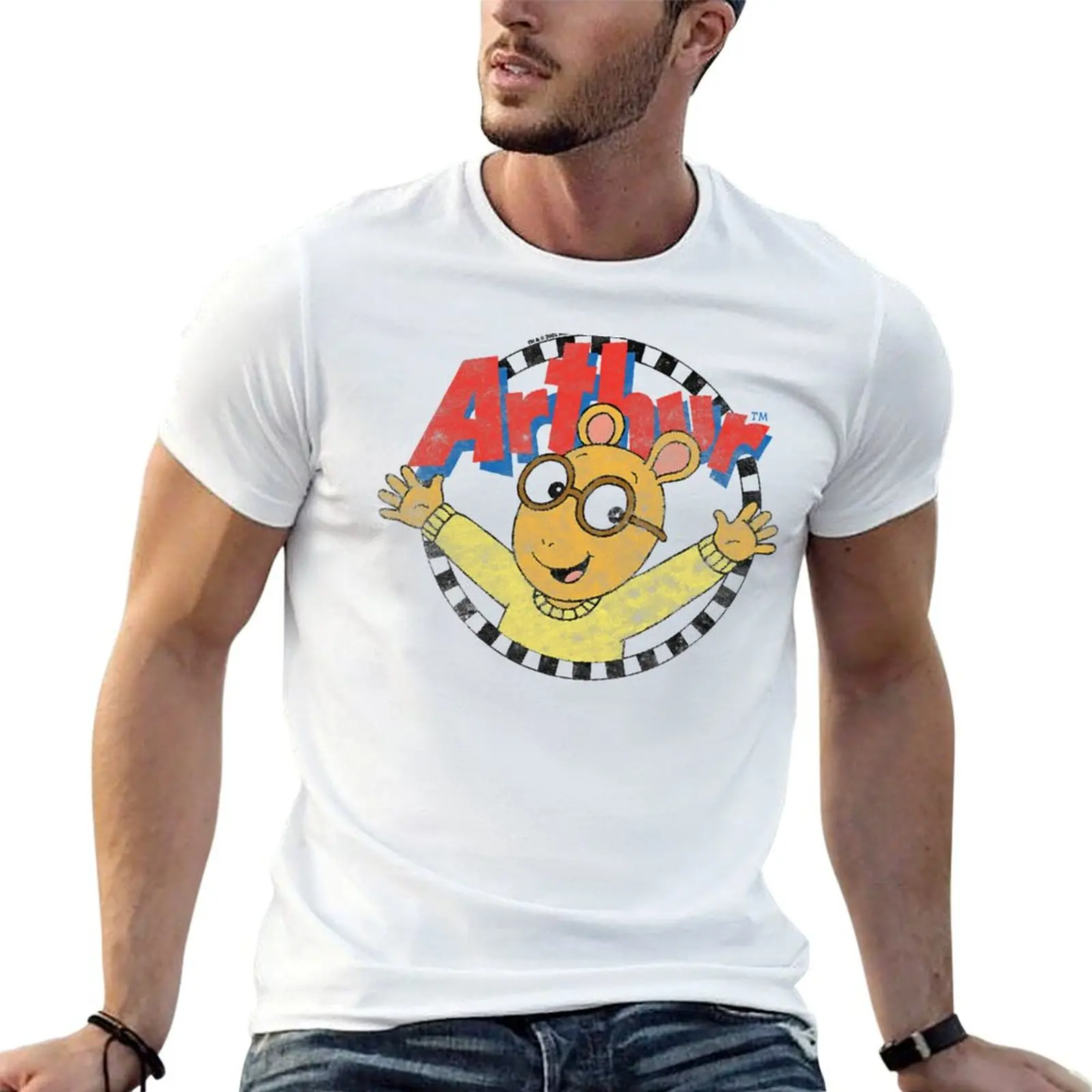 

Arthur Distressed Arther With Logo T-shirt tops hippie clothes men t shirts