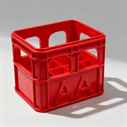 Stackable Battery Storage Box - 3D Printed Beer Crate Style (Red AA(12squares))