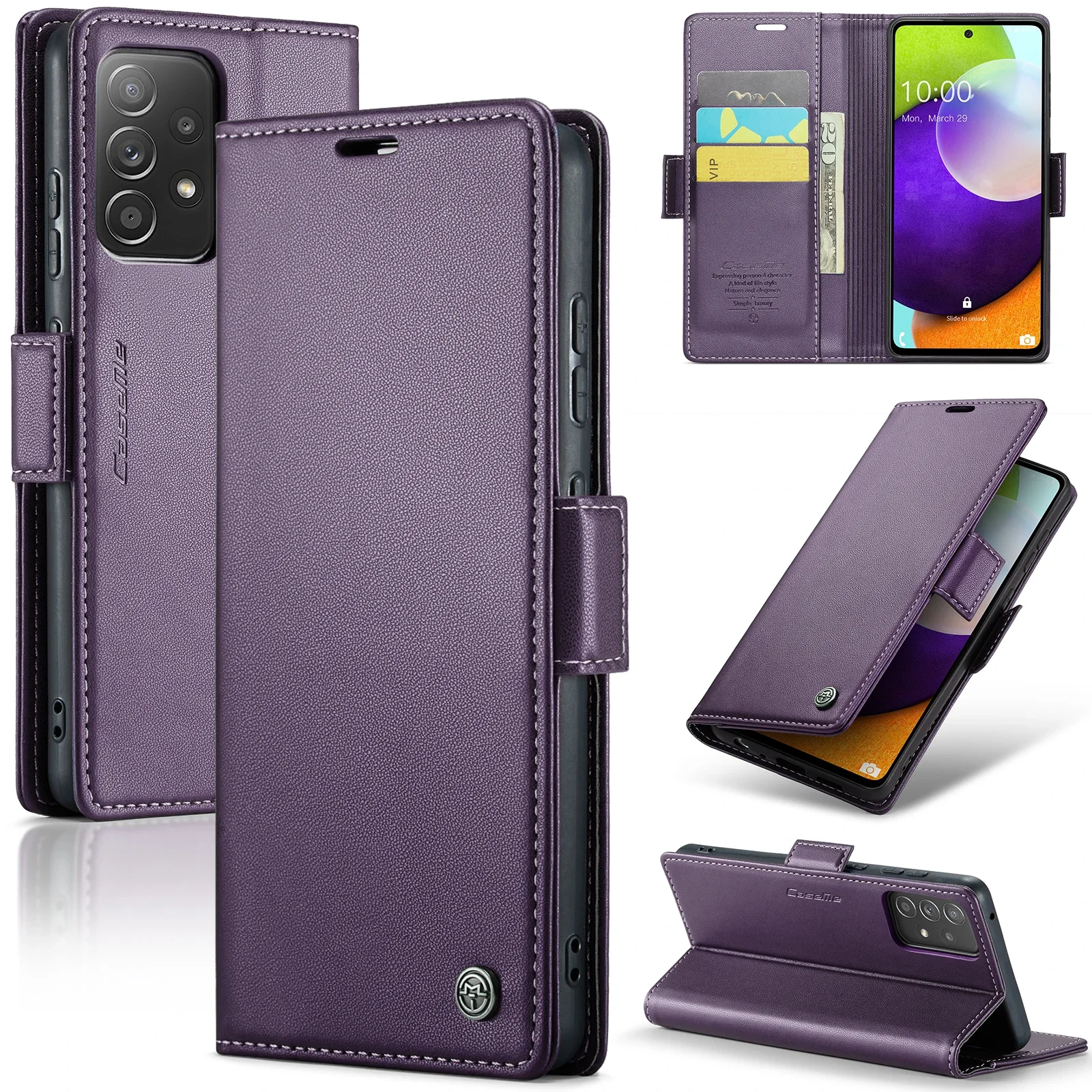 Luxury Business Leather Wallet Case with Card Slots and Flip Cover