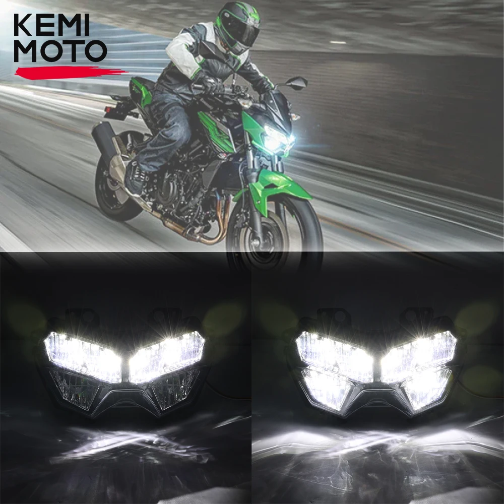 Faro Moto Per Kawasaki Z400 Z 400 Z-250 Z-400 Z-650 Z-900 Z900 2023 Evidenziazione Impermeabile Plug And Play Light Kemimoto